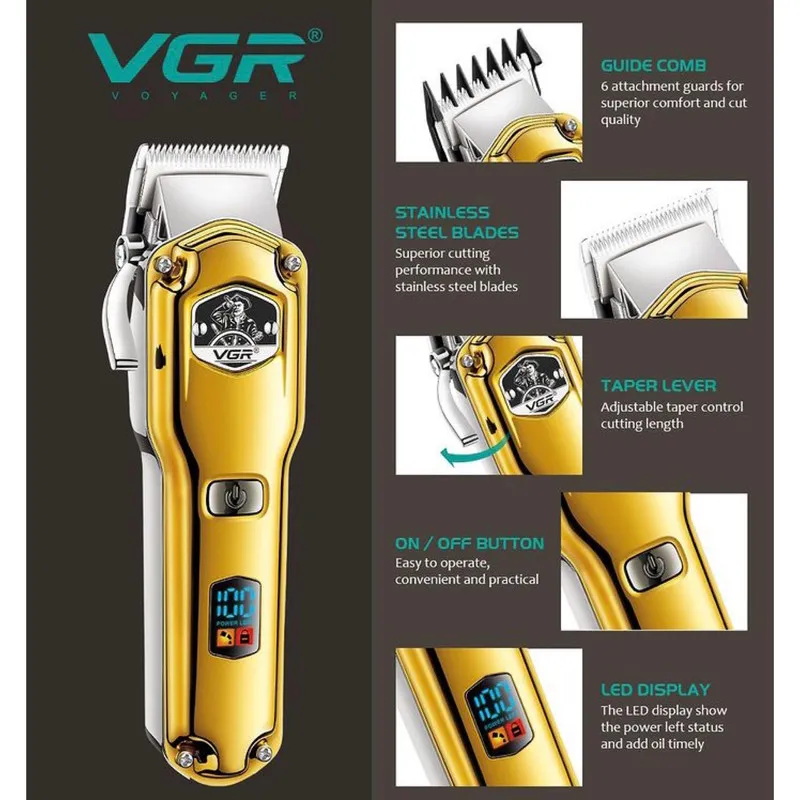 ماشین اصلاح موی سر و صورت وی جی ار مدل V-693 - تصویر 2