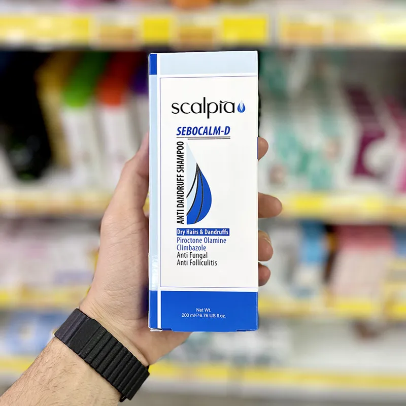 شامپو ضدشوره مو اسکالپیا مخصوص موهای خشک، حجم 200 میلیلیتر مدل SEBUCALM-D، بدون سولفات، ضد باکتری، ضد خارش و قارچ - تصویر 3