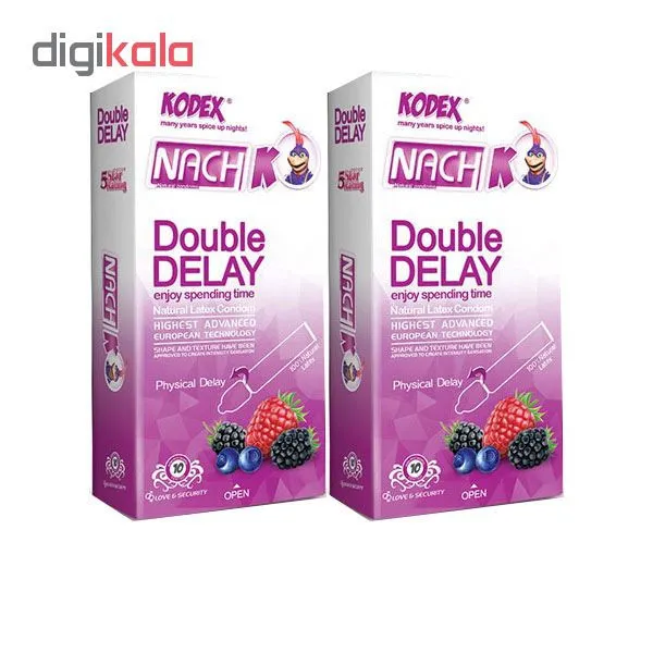کاندوم تاخیری دوبل ناچ کدکس مدل Double Delay دو بسته 10 عددی - تصویر 2