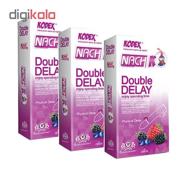 کاندوم تاخیری دوبل ناچ کدکس مدل Double Delay سه بسته 10 عددی - تصویر 2