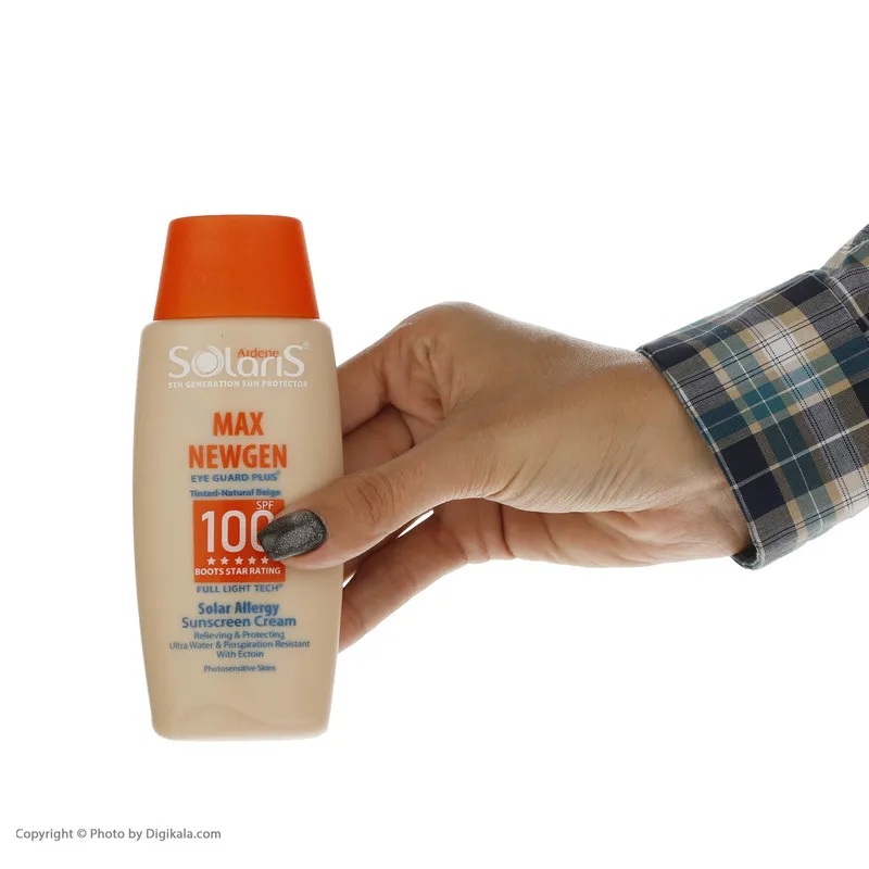 کرم ضدآفتاب رنگی آردن سولاریس SPF100 مدل Max Newgen، مناسب پوست‌های حساس، حجم 100 میلی‌لیتر - تصویر 4