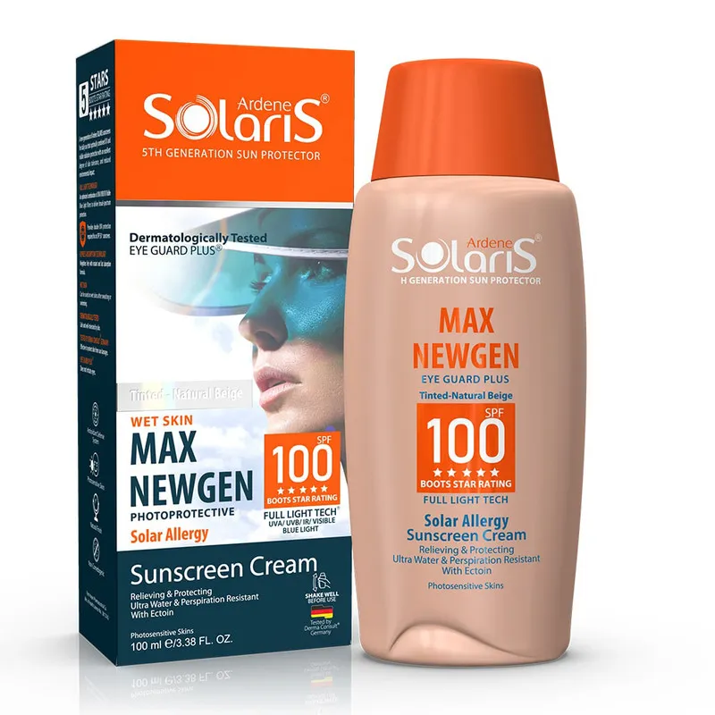 کرم ضدآفتاب رنگی آردن سولاریس SPF100 مدل Max Newgen، مناسب پوست‌های حساس، حجم 100 میلی‌لیتر - تصویر 5