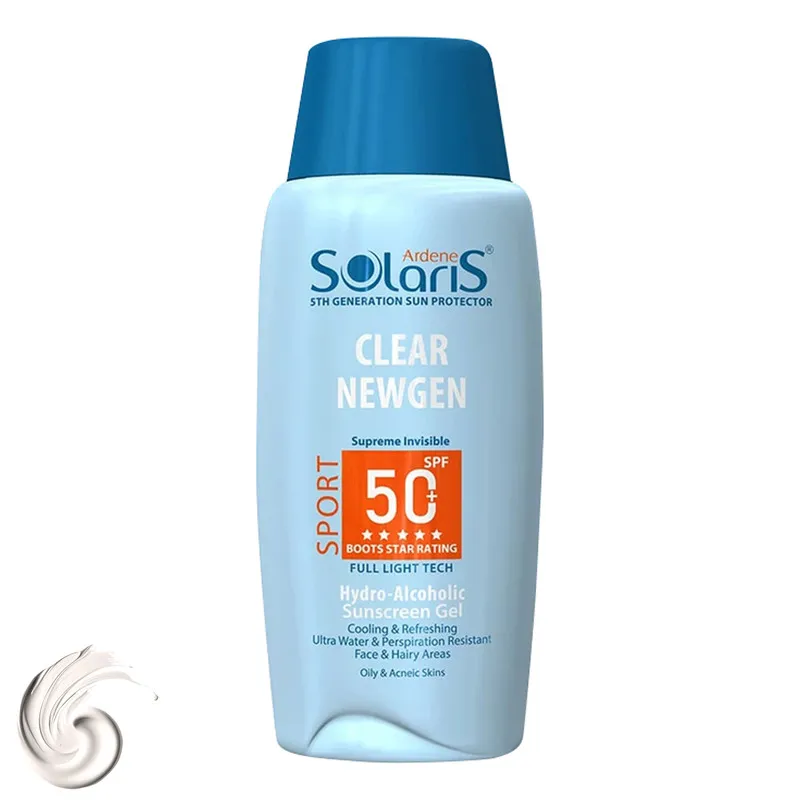 ژل ضدآفتاب بی‌رنگ آردن سولاریس SPF50 مدل Clear Newgen، مناسب پوست‌های چرب، حجم 100 میلی‌لیتر - تصویر 2