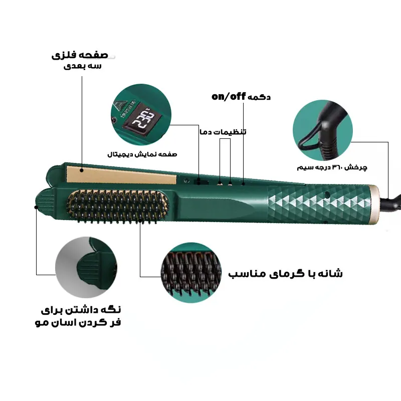 اتو و حالت دهنده ی مو مدل BALL-688 - تصویر 3