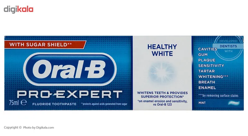 خمیر دندان سفید کننده اورال-بی مدل Pro Expert Healthy White حجم 75 میلی لیتر - تصویر 2
