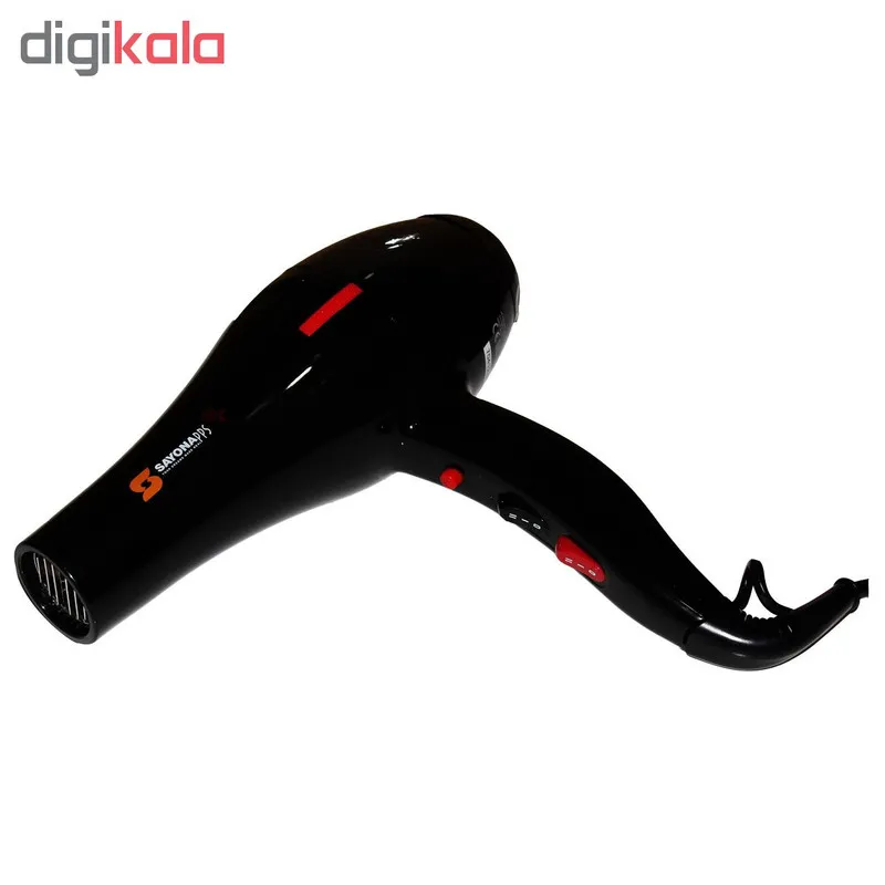 سشوار حرفه‌ای 2000 وات سايونا مدل SY-1300، موتور AC، وزن 700 گرم، دارای سری متمرکز‌کننده باریک، متمرکز‌کننده پهن با ویژگی صاف‌کنندگی، حجم‌دهندگی، با قابلیت باد سرد - تصویر 6