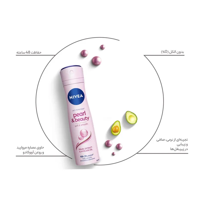 اسپری ضد تعریق زنانه نیوآ مدل Pearl and Beauty Smooth and Soft حجم 150 میلی لیتر - تصویر 3