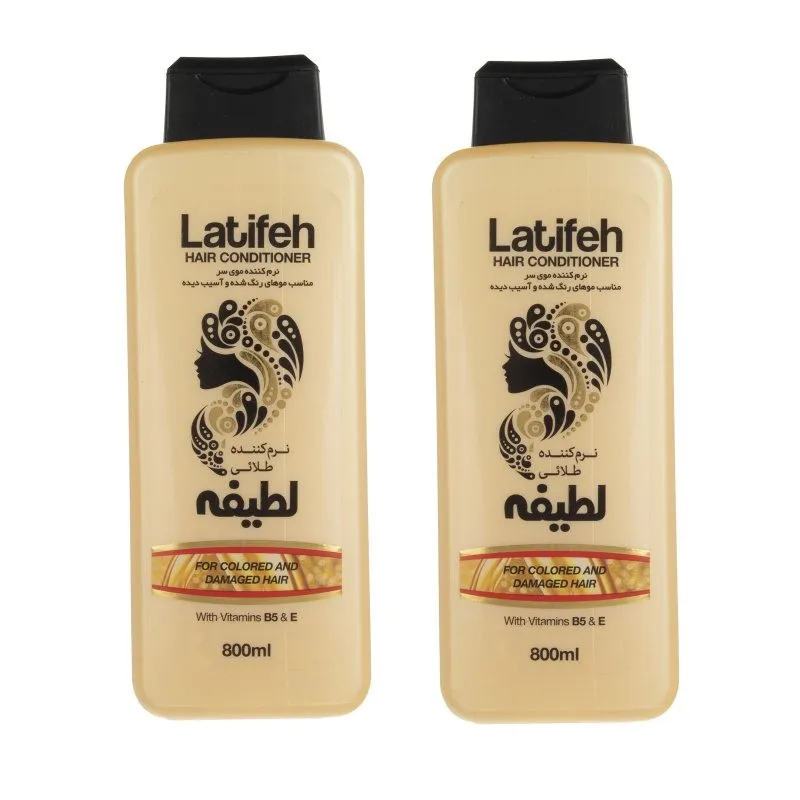 نرم کننده مو لطیفه کد 02 حجم 800 میلی لیتر مجموعه 2 عددی