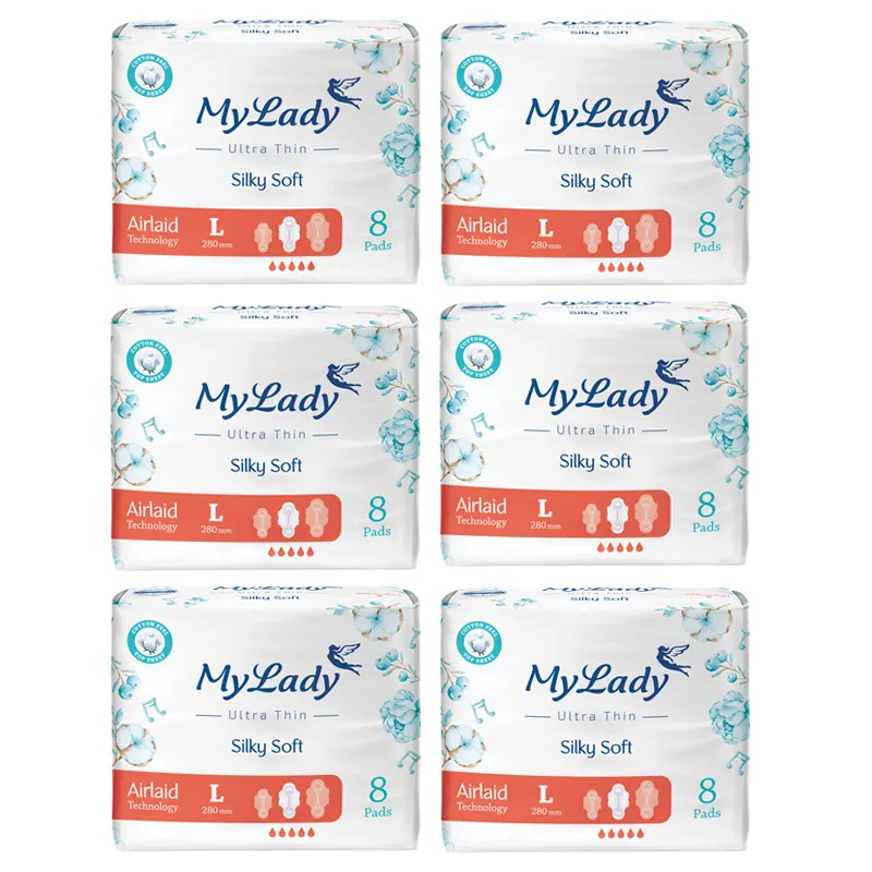 نوار بهداشتی مای لیدی مدل Silky Soft سایز بزرگ مجموعه 6 عددی - تصویر 4