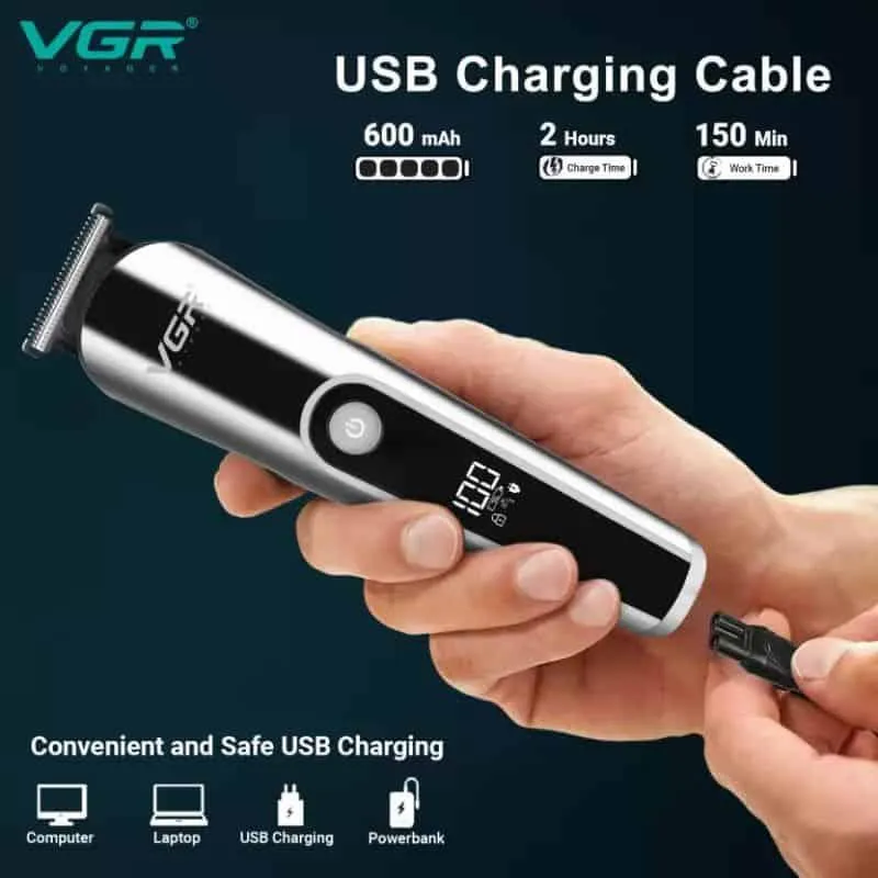 ست ماشین اصلاح موی صورت و بدن وی جی ار مدل V-107 - تصویر 6