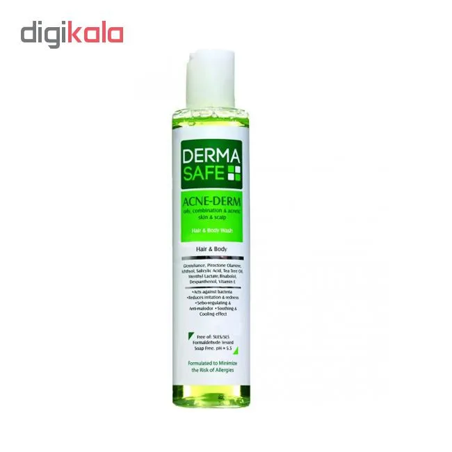 شامپو سر و بدن درماسیف مدل Acne Derm حجم ۲۰۰ میلی لیتر - تصویر 2