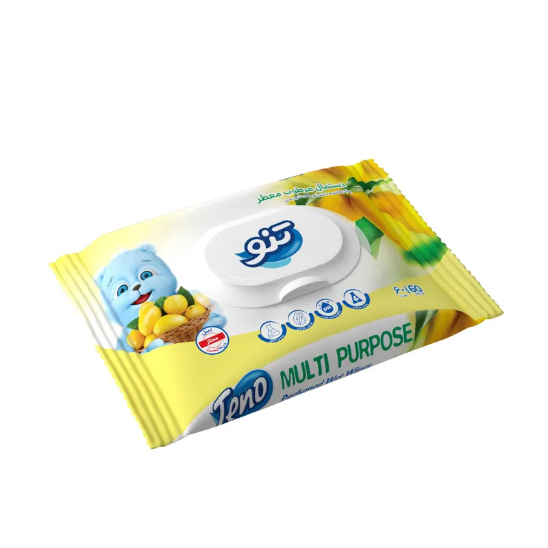 دستمال مرطوب تنو مدل Lemon بسته 60 عددی - تصویر 3