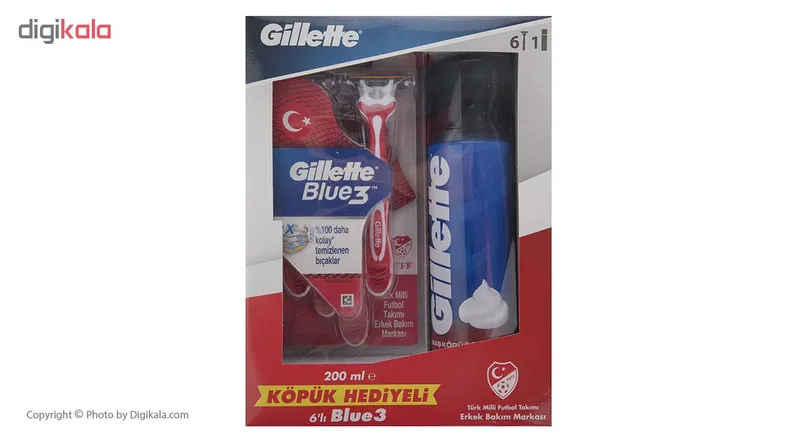ست اصلاح ژیلت مدل Blue 3 مجموعه 6 عددی همراه با فوم اصلاح - تصویر 2