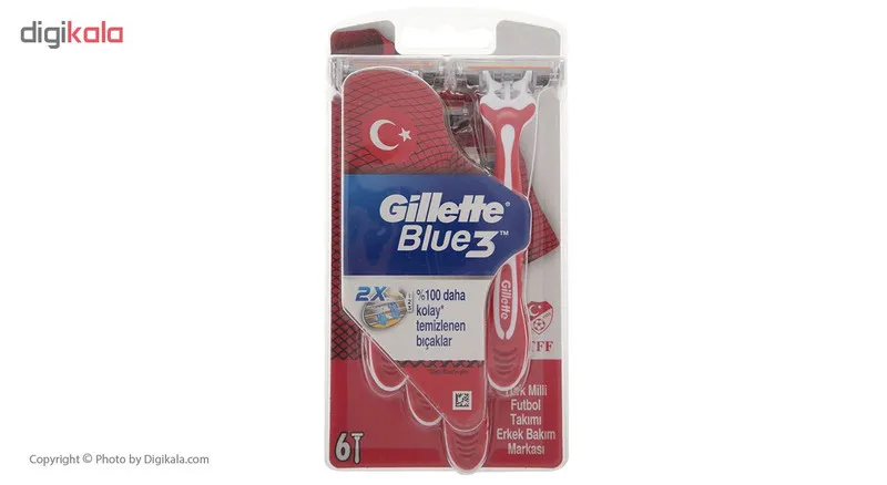 ست اصلاح ژیلت مدل Blue 3 مجموعه 6 عددی همراه با فوم اصلاح - تصویر 3