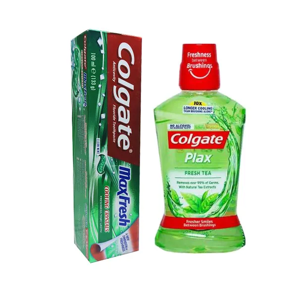 خمیر دندان کلگیت مدل Max Fresh حجم 100 میلی لیتر به همراه دهانشویه کلگیت مدل PLAX حجم 250 میلی لیتر - تصویر 2