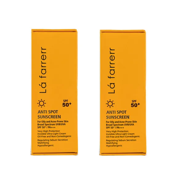کرم ضد آفتاب بی رنگ لافارر SPF50 مدل 50 مناسب پوست های چرب حجم 40 میلی لیتر مجموعه 2 عددی - تصویر 2