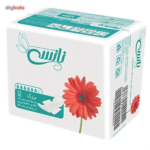 نوار بهداشتی نانسی مدل Airlaid Large بسته 12 عددی - تصویر 2