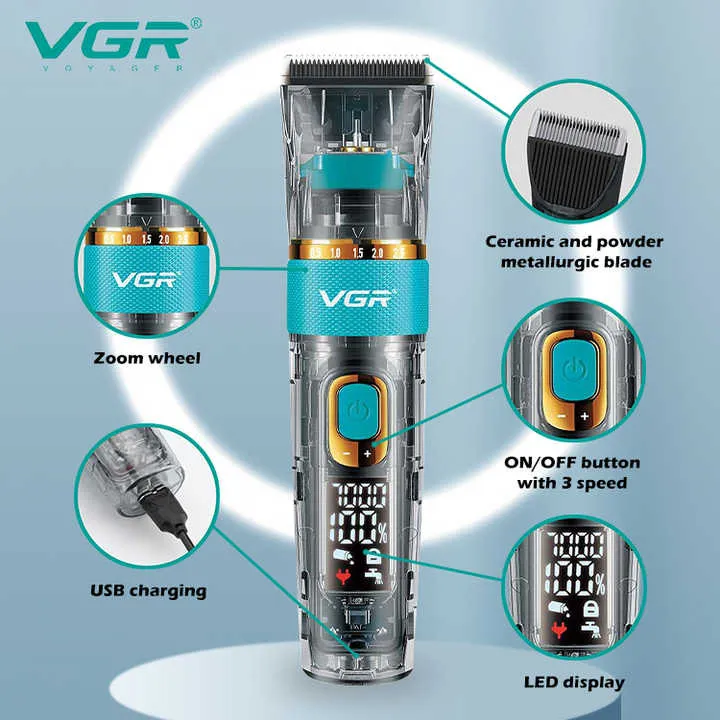 ماشین اصلاح موی سر و صورت شارژی وی جی ار مدل V-695 - تصویر 3