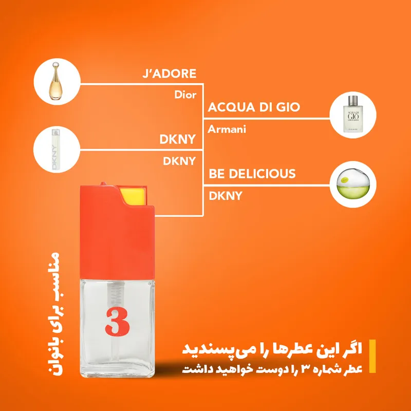 عطر جیبی زنانه بیک شماره 3  حجم 7.5 میلی لیتر بسته دو عددی - تصویر 3