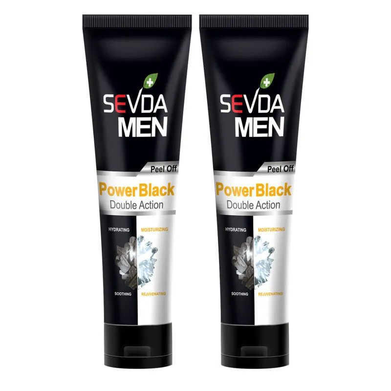 ماسک صورت پیل آف سودا مدل Power Black حجم 200 میلیلیتر مجموعه 2 عددی با خاصیت روشنکننده، ضد چروک، ضد پیری، بازسازیکننده و پاککننده پوست صورت و گردن، مناسب انواع پوست و افزایش استحکام و نرمی پوست
