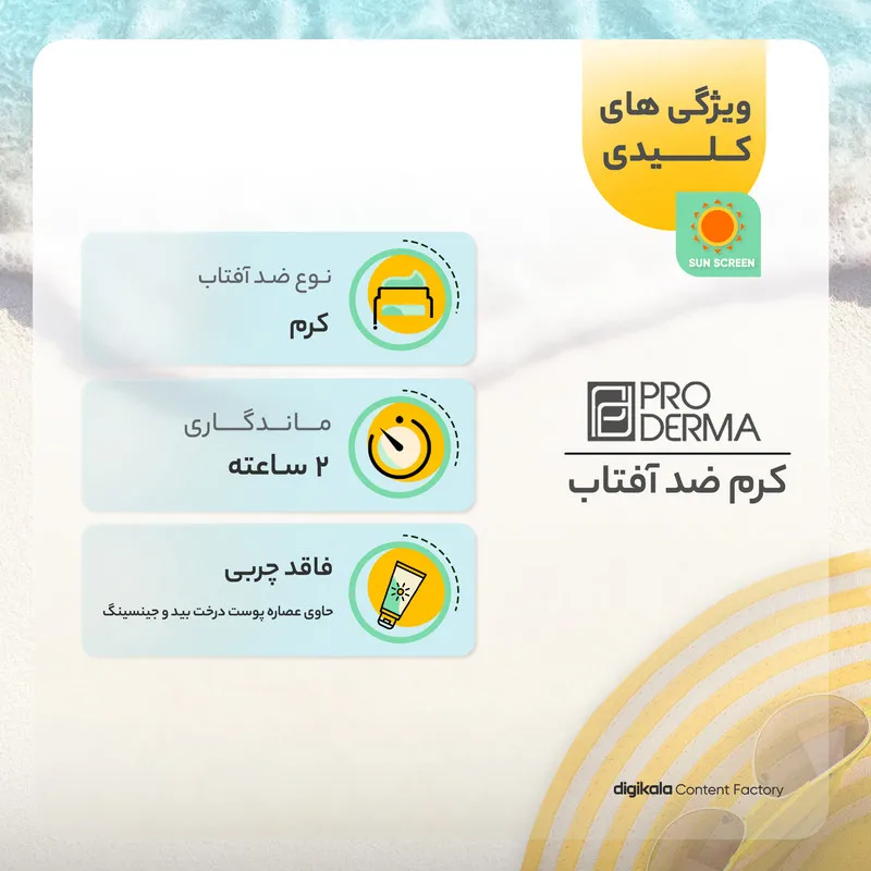کرم ضدآفتاب فاقد چربی پرودرما مدل SPF50، حجم 40 میلیلیتر - تصویر 5