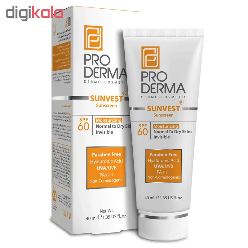 کرم ضدآفتاب و مرطوب‌کننده پرودرما مدل SPF60، حجم 40 میلی‌لیتر - تصویر 5