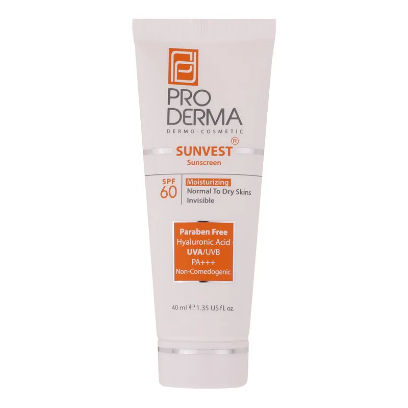 کرم ضدآفتاب پرودرما مدل 60 Sunvest، حجم 40 میلیلیتر - تصویر 3