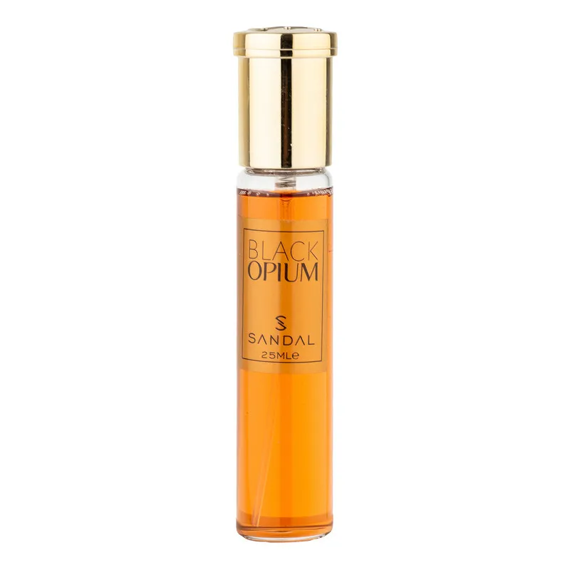 عطر جیبی زنانه صندل مدل بلک اوپیوم با رایحه گرم و شیرین حجم 25 میلیلیتر