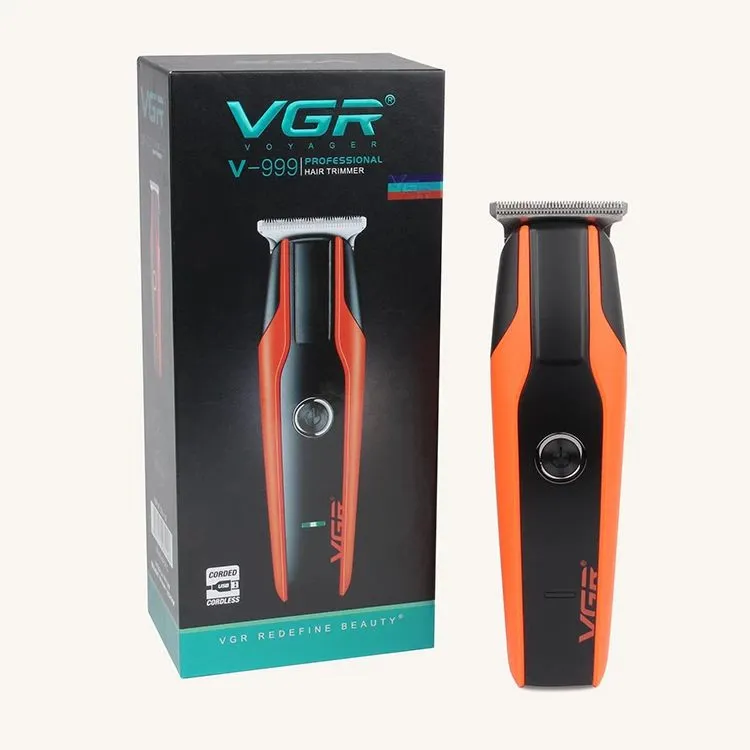 ماشین اصلاح موی سر و صورت وی جی آر مدل V-999 با تیغه استیل پیشرفته، اصلاح دقیق 0.01 میلیمتر، استفاده خشک و مرطوب، باتری شارژی 90 دقیقه کارکرد و 4 شانه تنظیم طول - تصویر 2