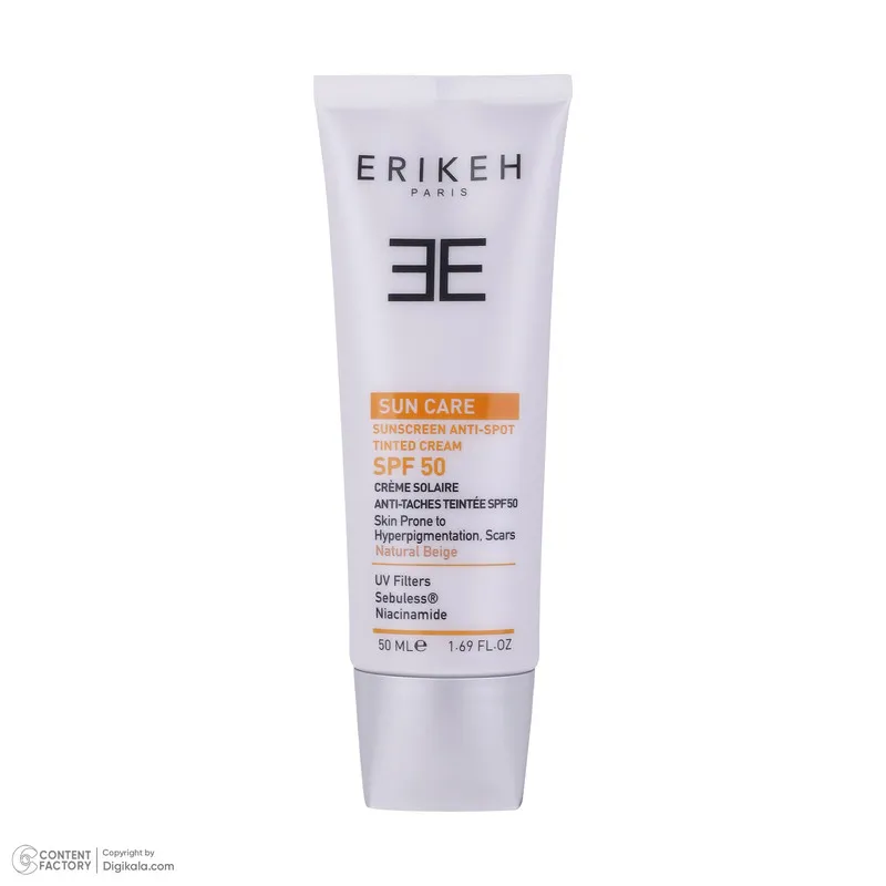 کرم ضد آفتاب رنگی اریکه SPF50 مدل Anti-Spot مناسب انواع پوست حجم 50 میلیلیتر - تصویر 2