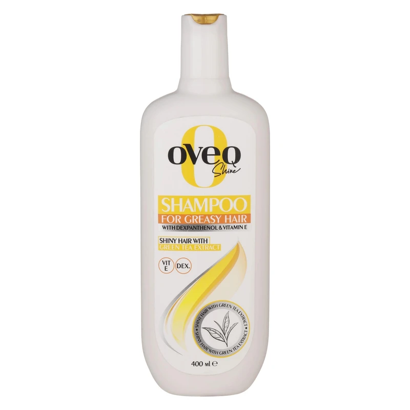 شامپو ضد شوره و تقویت کننده مو اوک شاین مخصوص پوست سر چرب و مستعد شوره و سازگار با موهای چرب، حجم 400 میلی‌لیتر، حاوی ویتامین B7، E ،C، B5 ،B، دارای گلیسیرین، با قابلیت میزان سازی چربی مو و پوست سر، ج