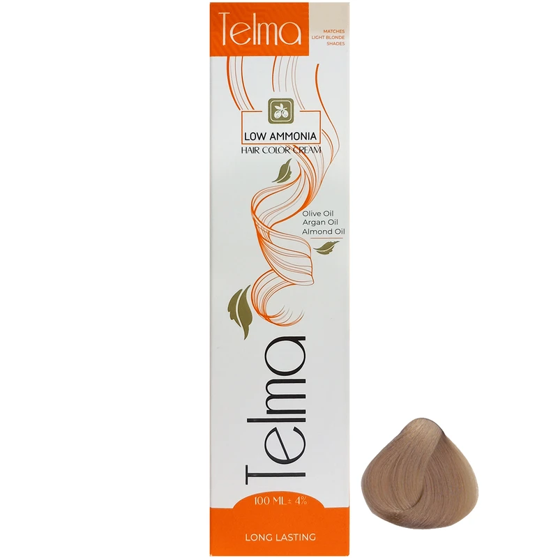 رنگ مو تلما مدل Low Ammonia شماره 7.0 حجم 100 میلی لیتر رنگ بلوند متوسط