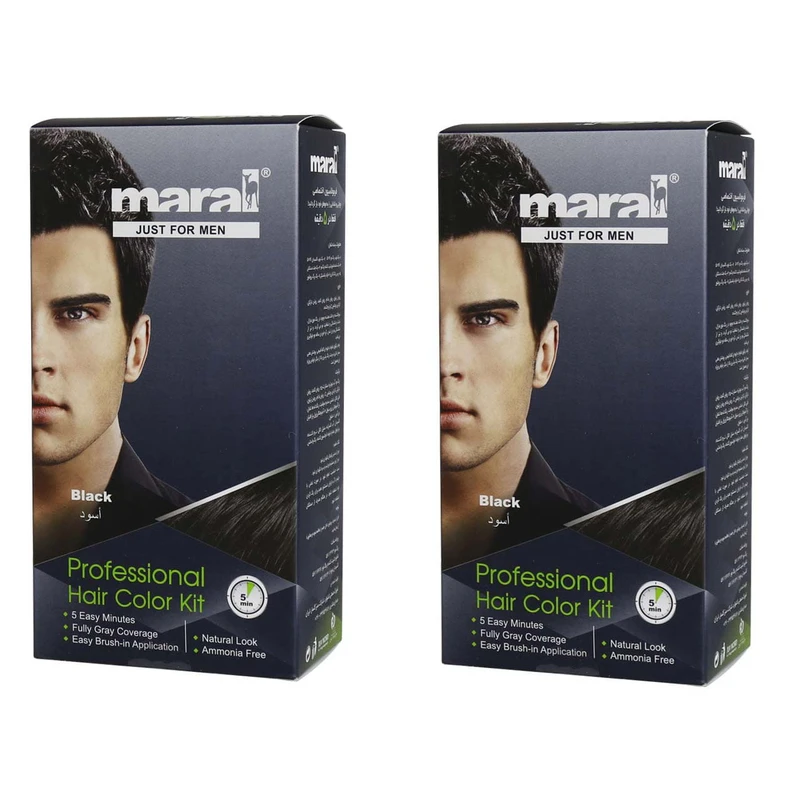 کیت رنگ مو مارال مدل Bl1221 حجم 100 میلی لیتر رنگ مشکی مجموعه 2 عددی - تصویر 2
