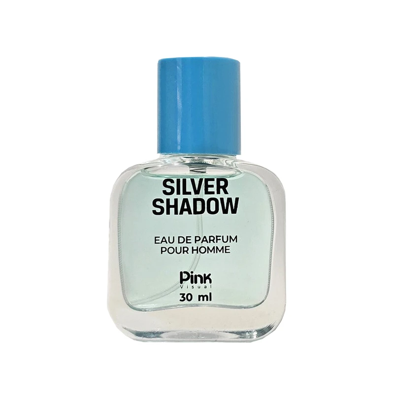 عطر جیبی مردانه پینک ویژوآل مدل silver shadow با رایحه خنک حجم 30 میلی‌لیتر