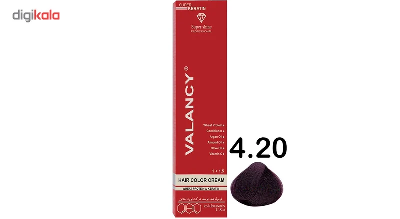 رنگ مو والانسی سری شرابی مدل شرابی خیلی متوسط طبیعی شماره V3 - تصویر 2