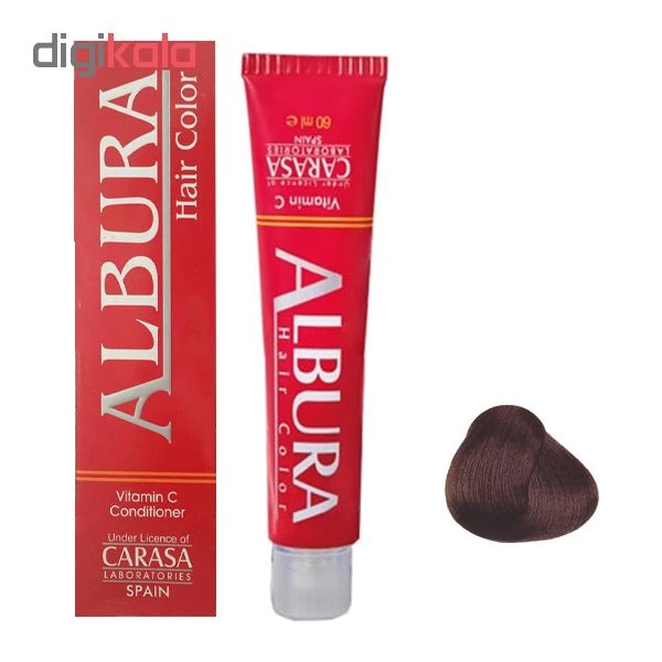 رنگ مو آلبورا مدل carasa شماره m2-3.2 حجم 100 میلی لیتر رنگ قهوه ای زیتونی تیره - تصویر 2