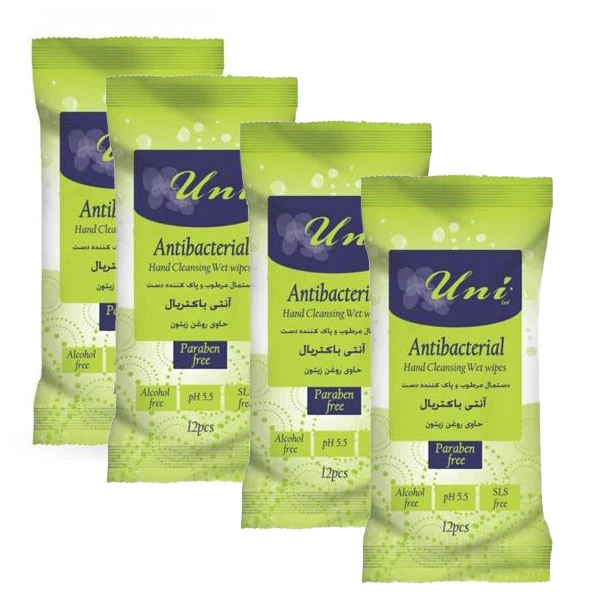دستمال مرطوب یونی لد مدل آنتی باکتریال مجموعه 4 عددی - تصویر 2