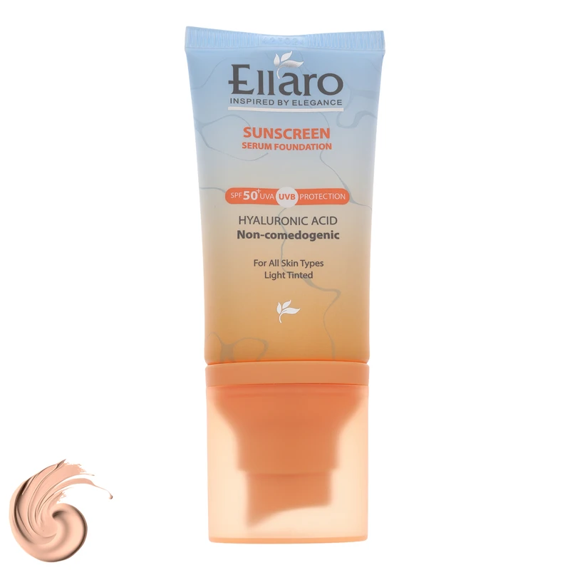 کرم ضد آفتاب رنگی صورت الارو SPF50 مدل Hyaluronic acid ‌محافظ در برابر اشعه UVA و UVB مناسب برای انواع پوست حجم 40 میلی‌لیتر