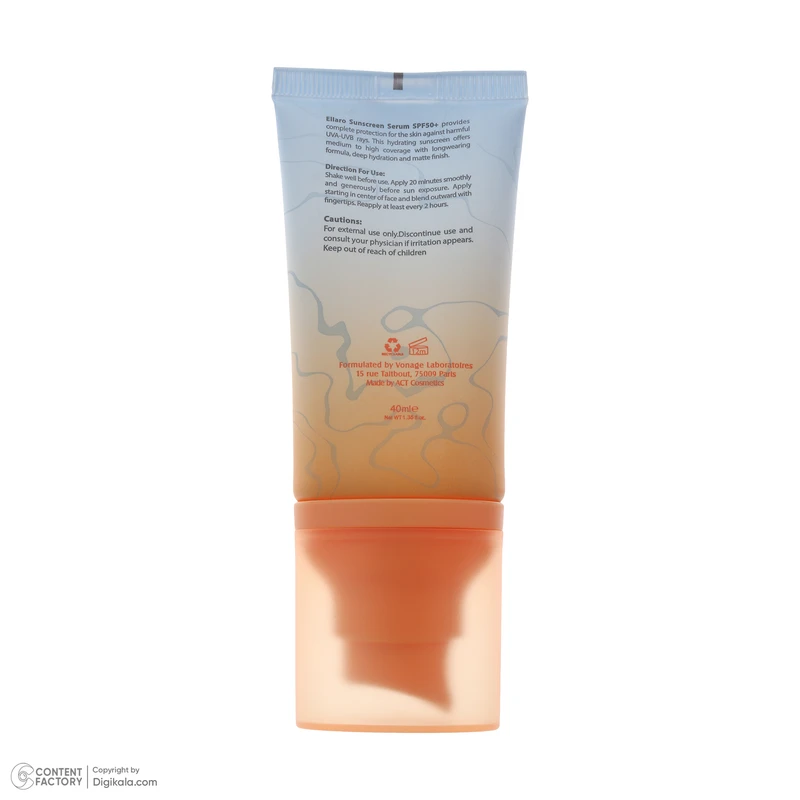کرم ضد آفتاب رنگی صورت الارو SPF50 مدل Hyaluronic acid ‌محافظ در برابر اشعه UVA و UVB مناسب برای انواع پوست حجم 40 میلی‌لیتر - تصویر 2