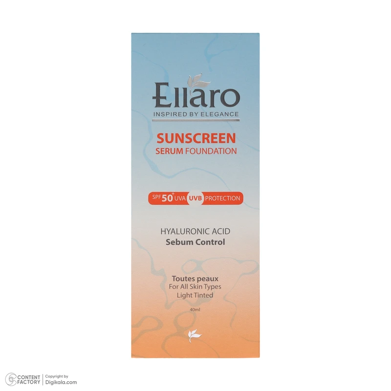 کرم ضد آفتاب رنگی صورت الارو SPF50 مدل Hyaluronic acid ‌محافظ در برابر اشعه UVA و UVB مناسب برای انواع پوست حجم 40 میلی‌لیتر - تصویر 4