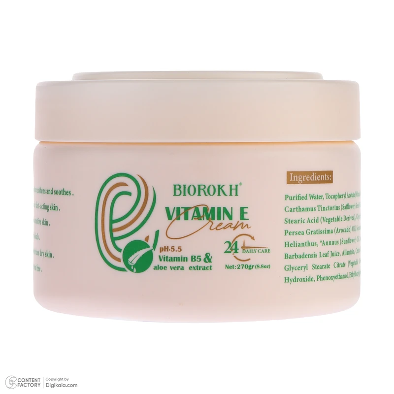 کرم مرطوب کننده بایورخ مدل Vitamin E مناسب برای انواع پوست وزن 270 گرم - تصویر 4