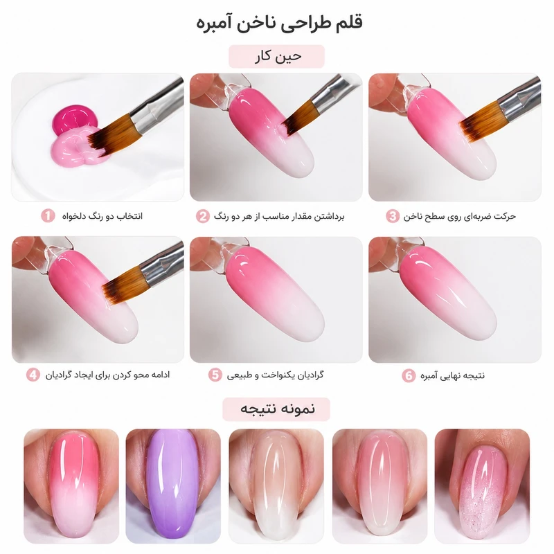 قلم کاشت ناخن مدل آمبره - تصویر 2