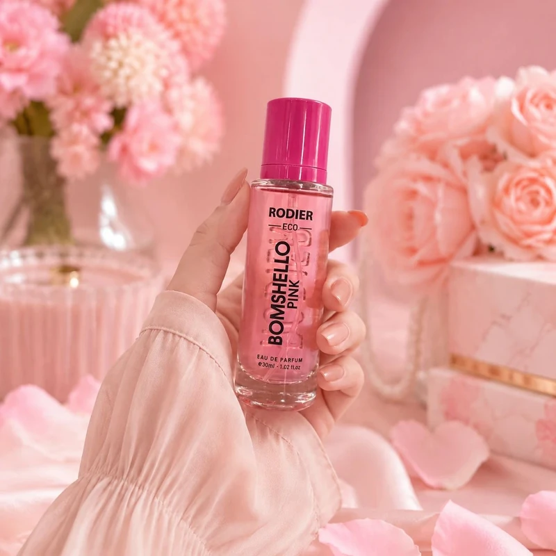 عطر جیبی زنانه رودیر مدل Bomshello Pink با رایحه خنک حجم 30 میلی‌لیتر - تصویر 2