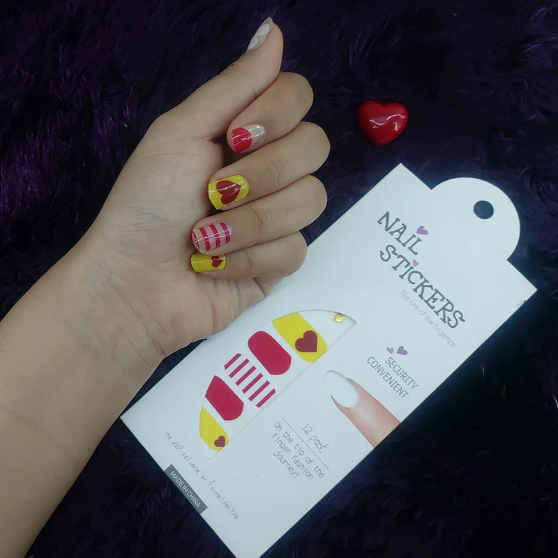 استیکر طراحی ناخن مدل ژله ای طرح قلب - تصویر 5
