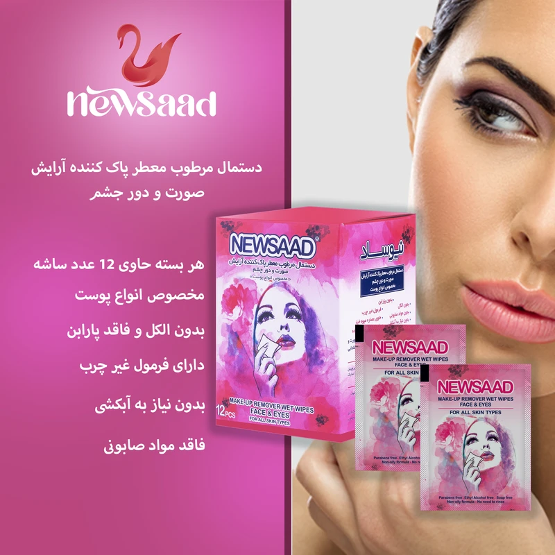 دستمال مرطوب نیوساد مدل Mak-Pi چهار بسته 12 عددی - تصویر 4