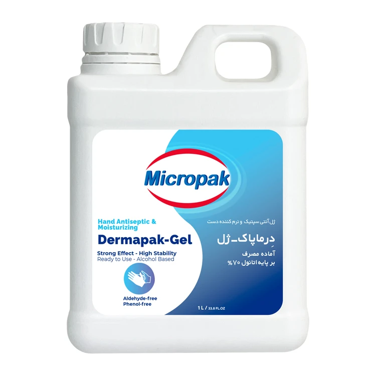 ژل ضدعفونی کننده دست میکروپاک مدل درماپاک ژل حجم 1000 میلی لیتر