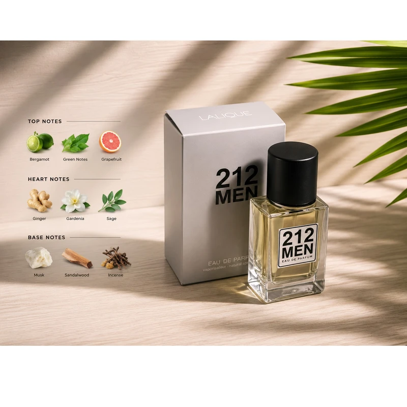 ادو پرفیوم مردانه لالیکو مدل کارولینا هررا 212 بارایحه خنک حجم 30 میلی لیتر - تصویر 2