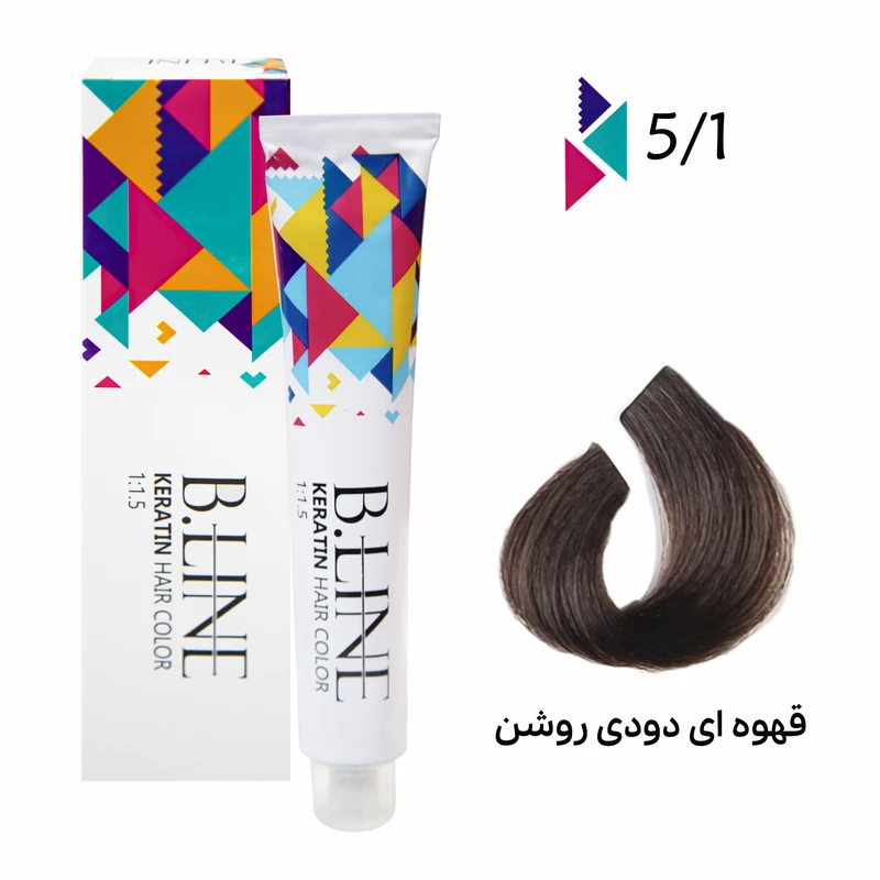 رنگ مو بی لاین شماره 5.1 حجم 100 میلی لیتر رنگ قهوه ای دودی روشن - تصویر 2