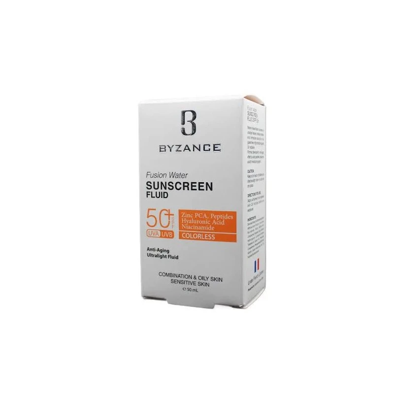 فلوئید ضد آفتاب بی‌رنگ صورت بیزانس SPF 50 مدل Fusion Water ‌مناسب برای UVA/UVB مناسب پوست چرب حجم 50 میلی‌لیتر - تصویر 2