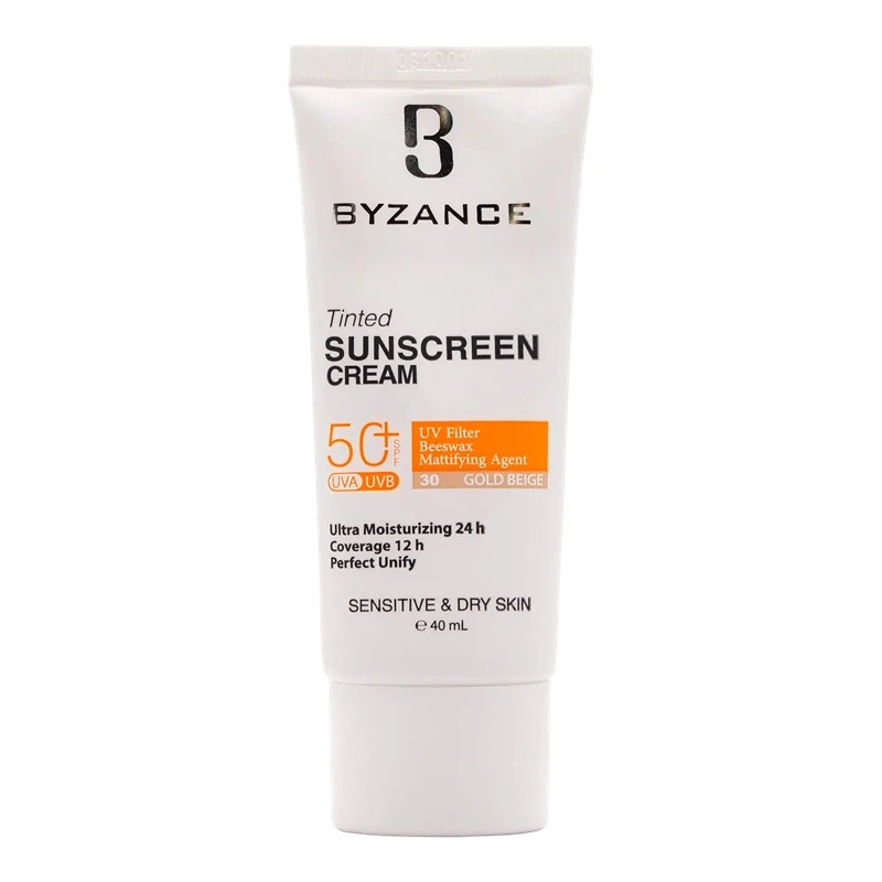 کرم ضد آفتاب رنگی صورت بیزانس SPF 50 مدل Gold Beight 30 ‌محافظ در برابر UVA/UVB مناسب برای پوست خشک حساس حجم 40 میلی‌لیتر - تصویر 2